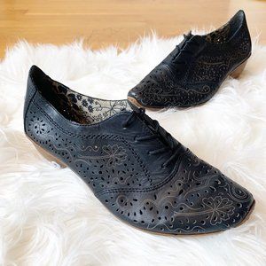 Black Leather Riekers - Euro Style Booties - 7.5
